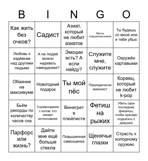 Это должно выглядеть так? Bingo Card