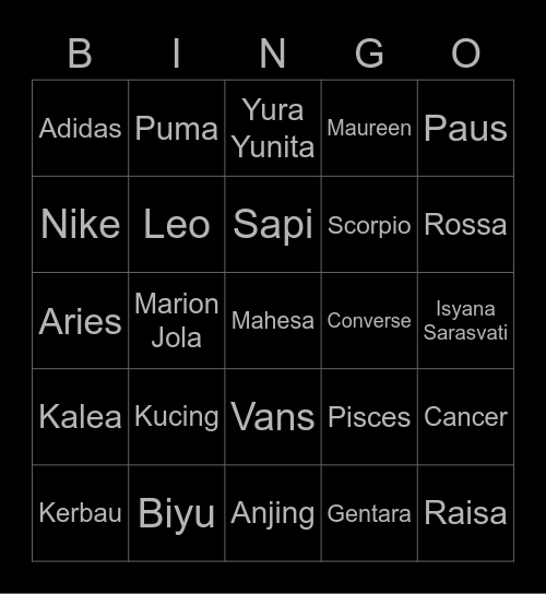 savarengr Bingo Card