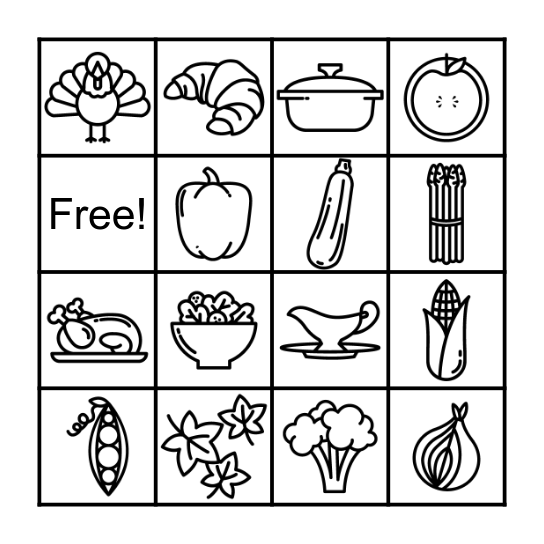 Thanksgiving Dinner Bingo! Bingo Card