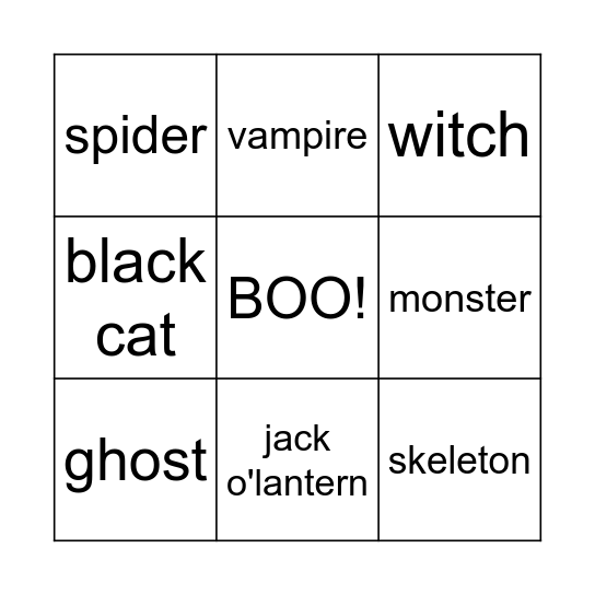 Spooky, spooky... Bingo Card