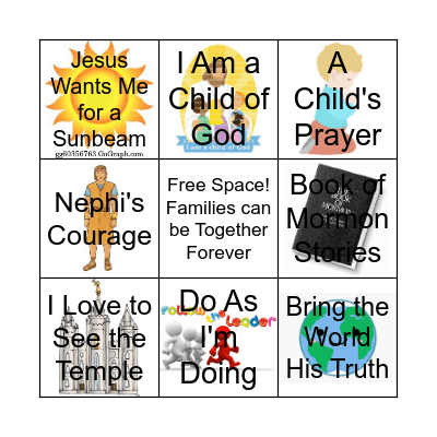 Singing Time Bingo Card