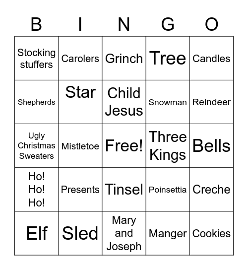 Christmas Bingo Card