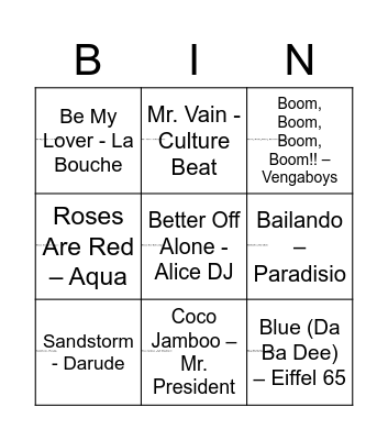 DIGST Bingo Card