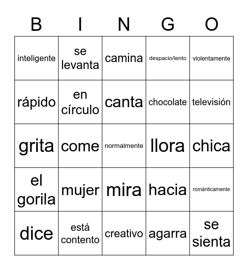 Cuentitos 1-7 Bingo Card