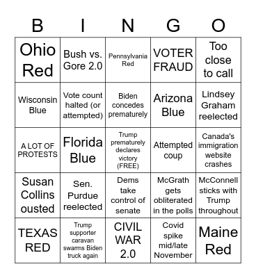 2020 USA Bingo Card
