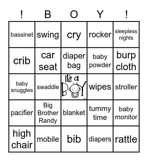 Baby Clanfield BINGO! Bingo Card