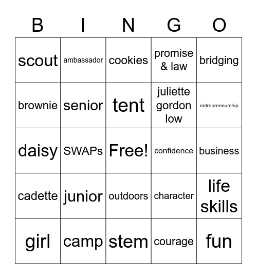 Test Bingo Card