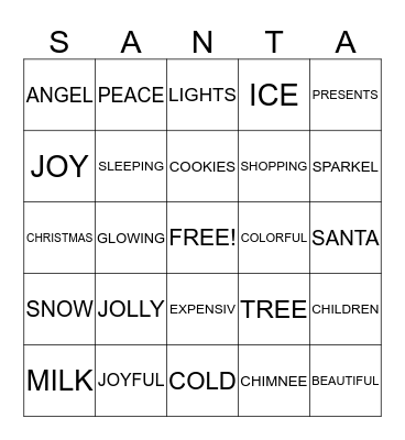 merry christmas Bingo Card