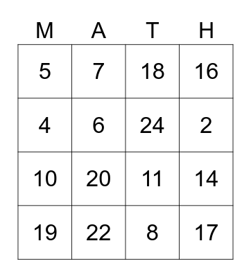 BINGO! for Bonus Time Bingo Card