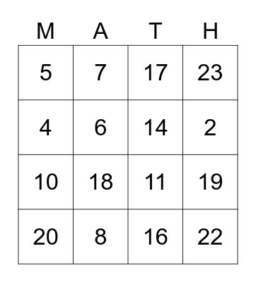 BINGO! for Bonus Time Bingo Card