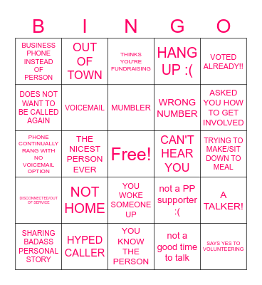 GOTV VPB Bingo! Bingo Card