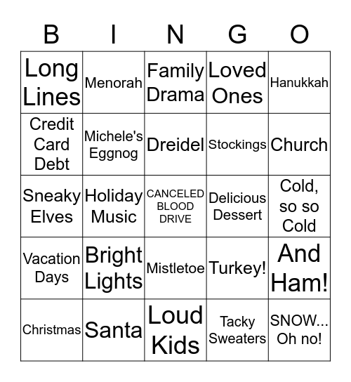 HOLIDAY 2014 BINGO Card