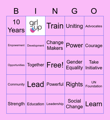 GIRL UP! Bingo Card