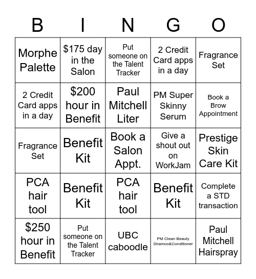 Week 40-43 Bingo Card