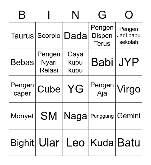 ❤Lia❤ Bingo Card