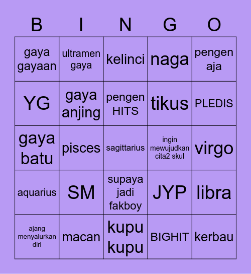 🍒 Bingo Card