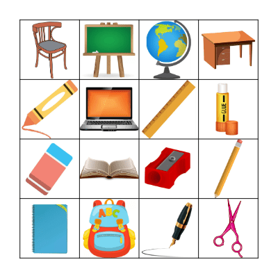 SCHOOL THINGS Bingo Card