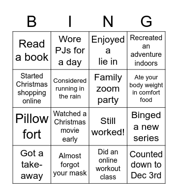 Second Lockdown Bingo Card