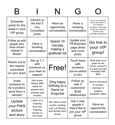 November 2 Power Hour Bingo Card