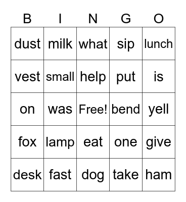 The Cupcake  Party Bingo Card