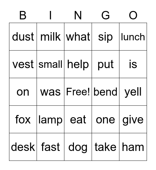 The Cupcake  Party Bingo Card