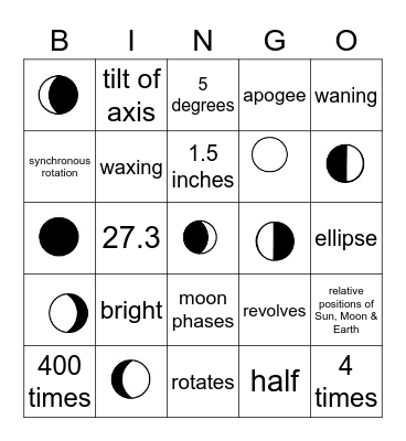 Moon Bingo Card