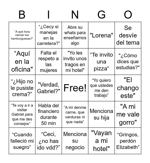 JUANJO BINGO Card