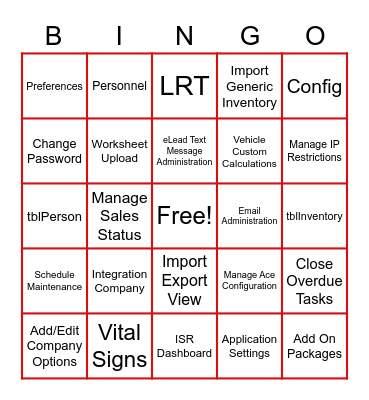 Elead Setup Bingo Card