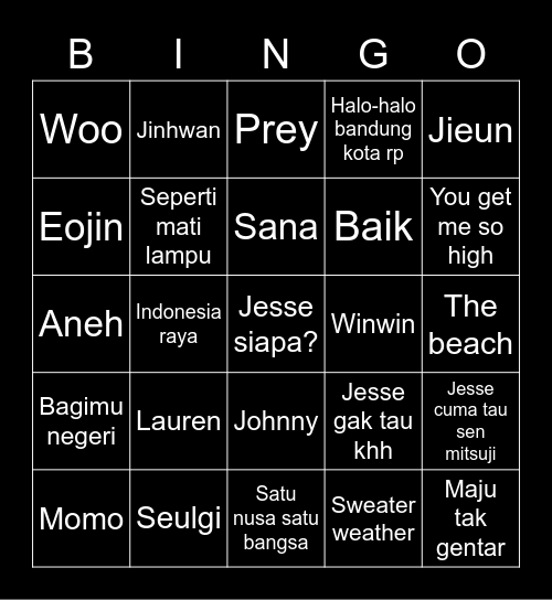 munchinthepool Bingo Card