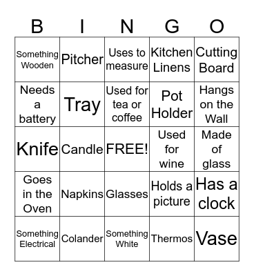 Bridal Bingo Card