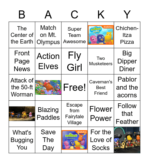 Backyardigans Bingo Card