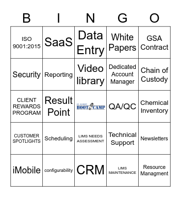 ATL BOOT CAMP BINGO Card