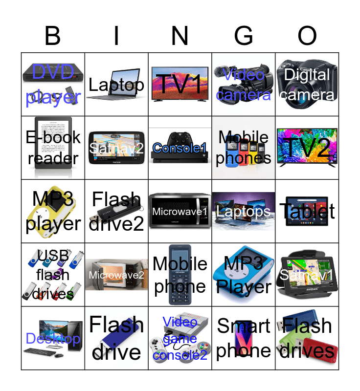 Gadgets Bingo Card