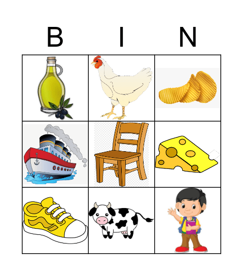 Digraph Bingo Card
