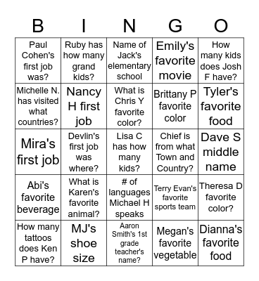 Bingo Card