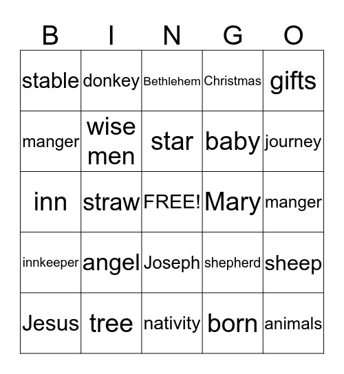 Christmas Bingo Card