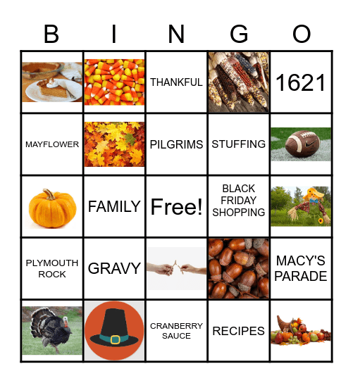 Thanksgiving BINGO Card