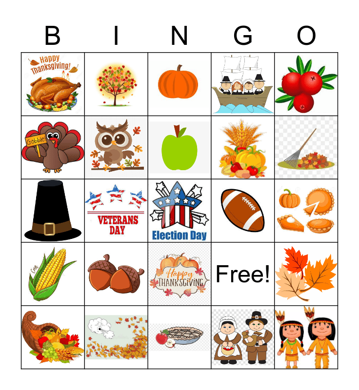 NOVEMBER Bingo Card