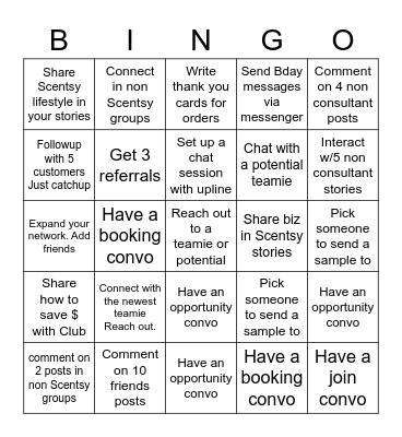 RSS (Relationships + Sales + Sponsoring) BINGO Card