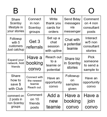 RSS (Relationships + Sales + Sponsoring) BINGO Card