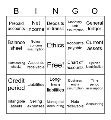 Accounting Bingo Card