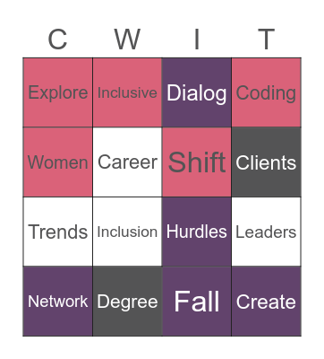 CWIT Summit 2020 - Day 1 Bingo Card