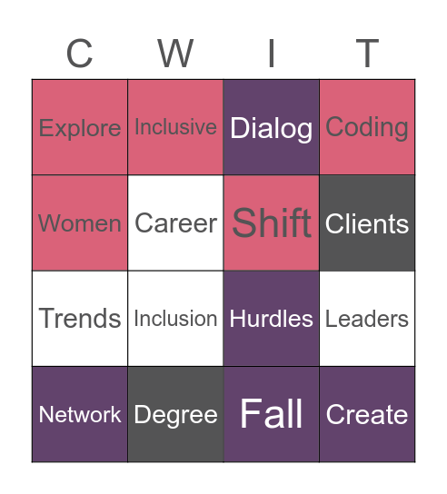 CWIT Summit 2020 - Day 1 Bingo Card