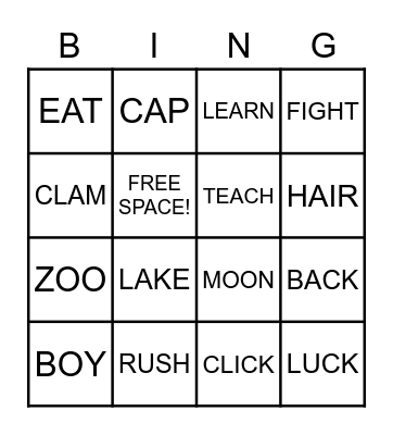 Phoneme Manipulation Bingo Card