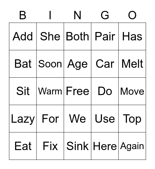 Bingo Card