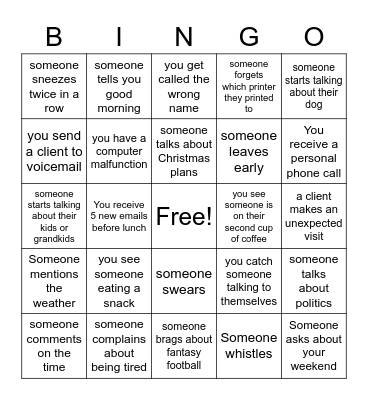 Thanksgiving Bingo Card