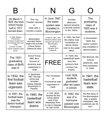 B-Town Bingo Card