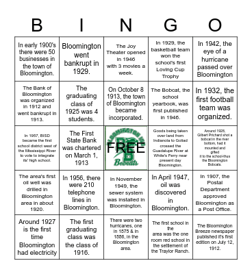 B-Town Bingo Card