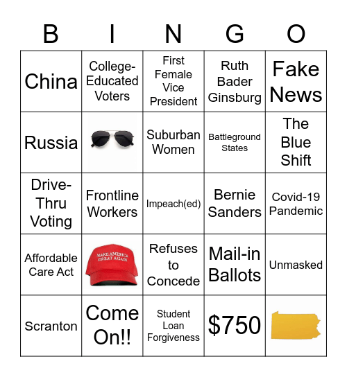 2020 Election Bingo Card