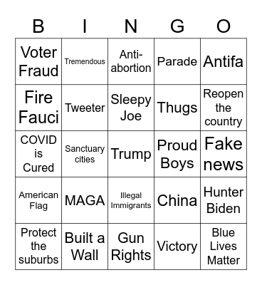 Political Bingo Card